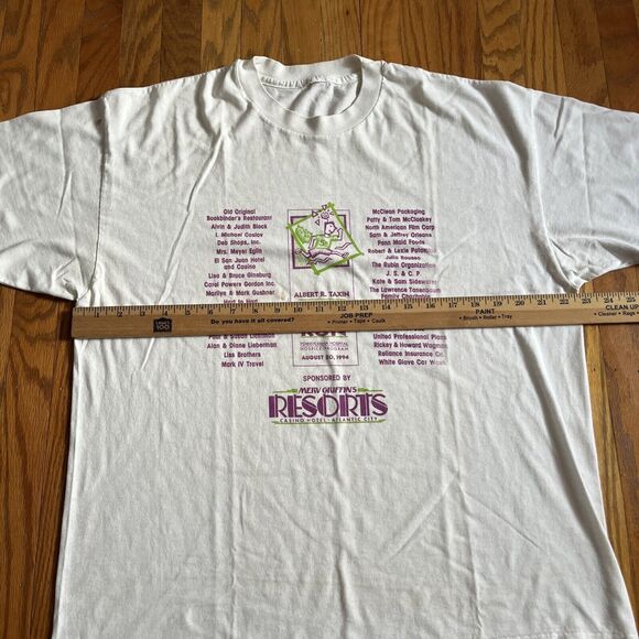 VINTAGE 1994 Atlantic City 5K Boardwalk Run White Single Stitched T-shirt Large - Picture 8 of 12